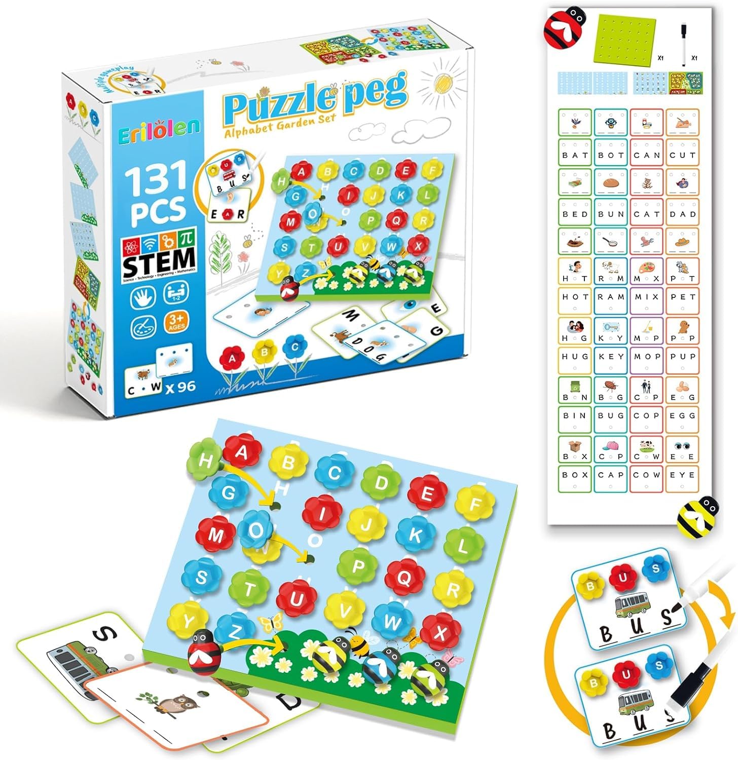 Version 1.0.0 96pcs CVC Sight Words Flashcards - Image 1